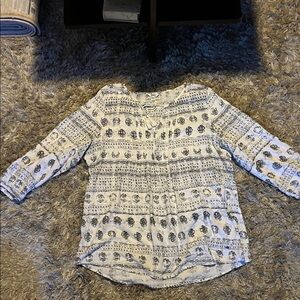 Sonoma Navy and White Bohemian Top